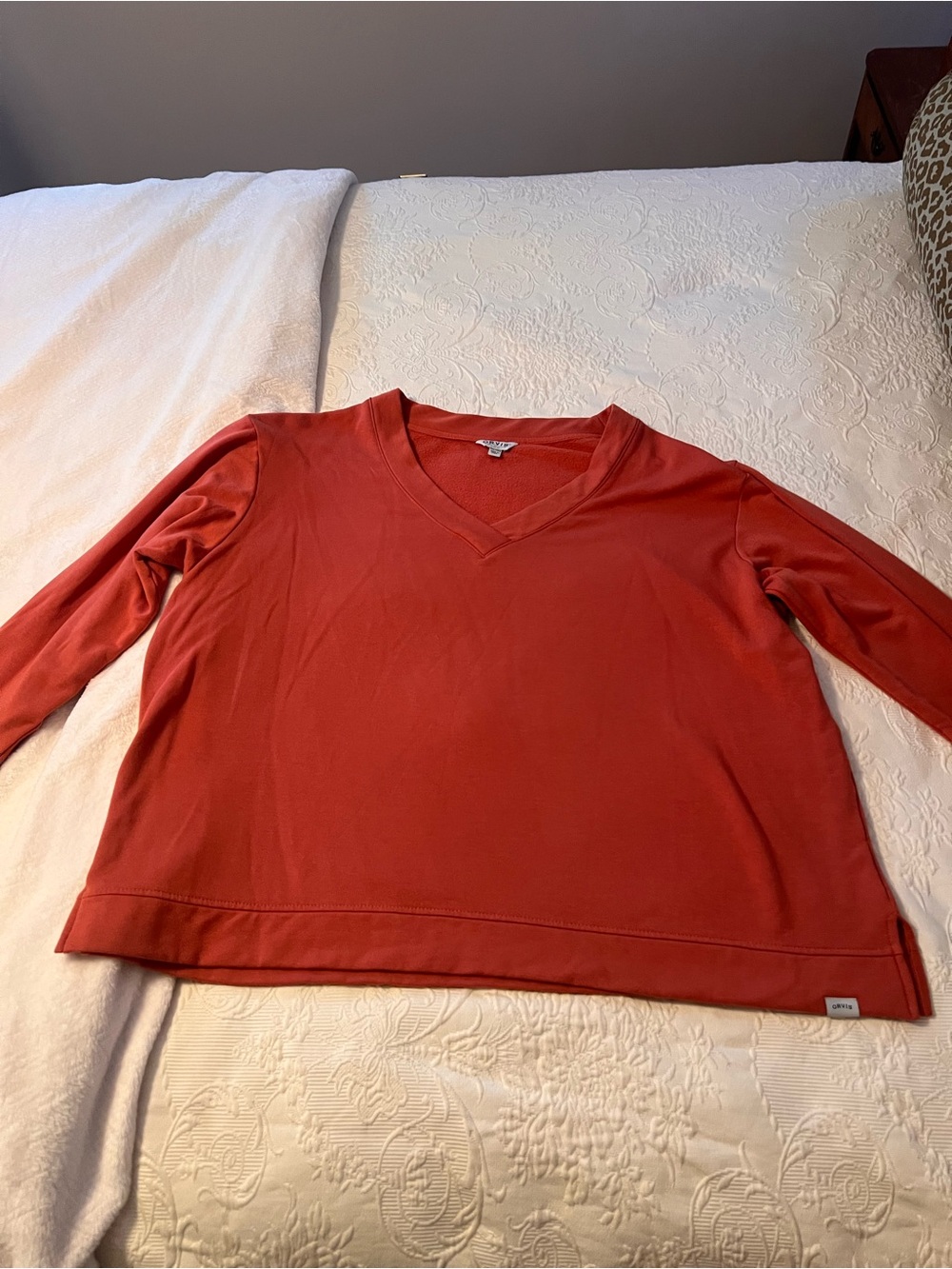 Women's V-Neck Long Sleeve Sweater - Rust- orvis